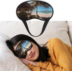 Beach Palm Trees Eye Mask for Sleeping Soft Satin Sleep Shade Cover Blindfold with Elastic Strap Travel Nap Blackout Eye Shade Cover for Women Men