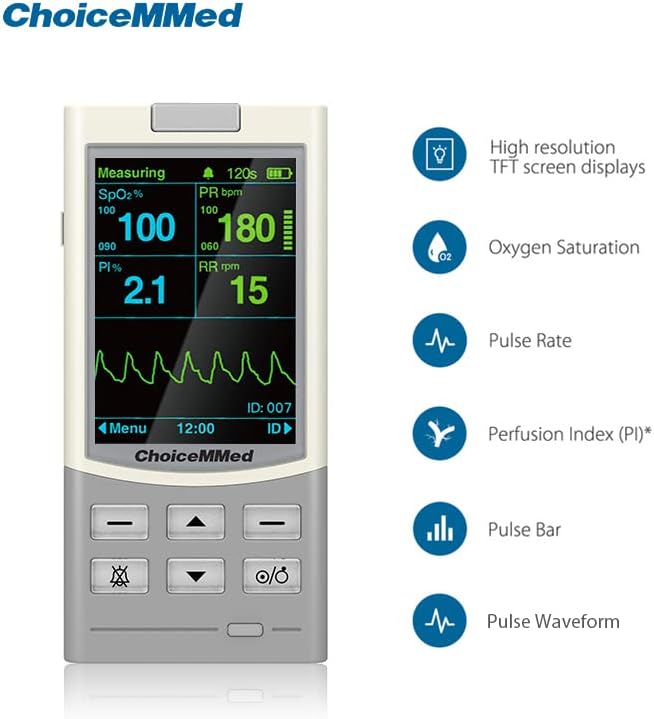ChoiceMMed Handheld Pulse Oximeter for Vet Use - Heart Rate - Medical Monitoring for Dog, Cat, and Small Animals - Blood Oxygen Saturation Medical Monitoring Equipment