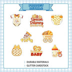 24Pcs Pizza Baby Shower Cupcake Toppers - Glitter Special Delivery Pizza Baby Shower Party Decorations for Birthday Cake Décor