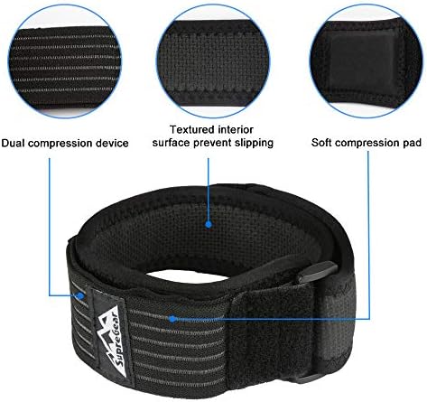 supregear IT Band Strap, Adjustable Iliotibial Band - Knee, Thigh, Hip & ITB Syndrome Support - Extra Compression Stabilizer for Patellar Tendonitis and Osgood Schlatters Woman Men