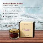Sattvaya Organic Saffron Threads – 0.07 oz (2gm) – 100% Pure & Natural, Chemical-Free, Lab-Tested, Premium Grade A+ Kashmiri Kesar for Cooking, Tea, Milk & Desserts