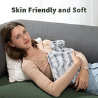 samply Hot Water Bottle - 2L Hot Water Bag with Furry Cover, Light Blue