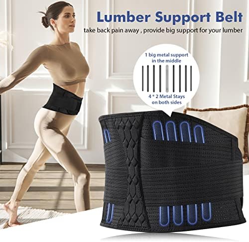 Lumbar Support Belt Lower Back Brace for Lifting, Herniated Disc, Sciatica, Pain Relief,Breathable Lumbar Brace for Men & Women