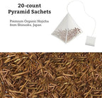 SUGIMOTO TEA Japanese Organic Hojicha Roasted Green Tea Bags 12 Count