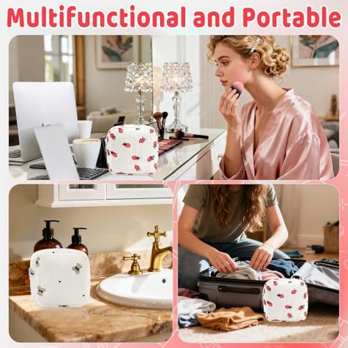 2Pcs Small Makeup Pouch Period Bag Mini Makeup Bag for Women Teens Cute Sanitary Napkin Storage Bags Corduroy Small Pouch for Pads Purse Portable Cosmetic Bags Period Pouches Aesthetic Gifts D