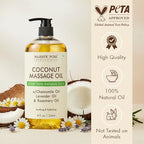 MAJESTIC PURE Coconut Massage Oil for Massage Therapy - Refreshing, and Relaxing - Natural Oils - for All Skin Types - Men and Women - 8 fl oz