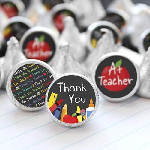 Teacher Appreciation Chocolate Kisses Candy Stickers - Thank You Teacher Stickers - 180 Count