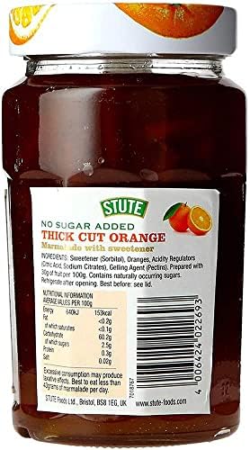 Stute Foods - Diabetic Range - Thick Cut Orange Marmalade - 430g