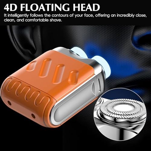 R-12 Luggage Electric Shaver,Beard Shaver Mini and Portable Suitcase Design,Portable Electric Shavers,USB Rechargeable One-Button Long Lasting for Home Travel (Orange)