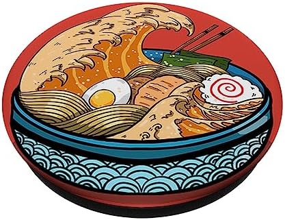 Great Ramen Wave Kanagawa Japanese Noodles Anime Food Gift PopSockets Adhesive PopGrip