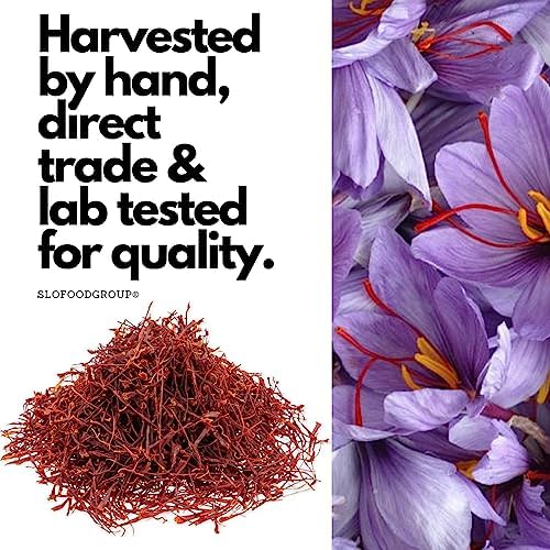 Persian Saffron Spice from Afghanistan by Slofoodgroup, Premium Quality Saffron Threads, All Red Saffron filaments for cooking, tea, Baking and More, Grade 1 Quality 1 Gram