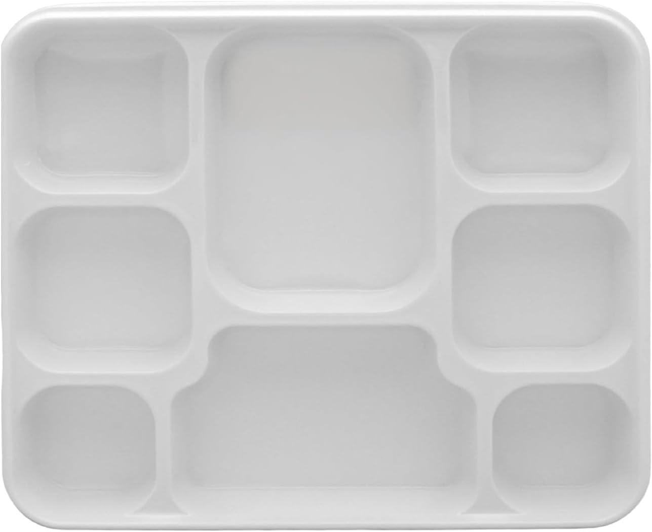 8 Compartment White Disposable Party Thali Plates (100 Pack)