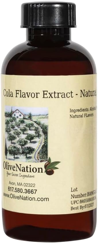 OliveNation Cola Flavor Extract - Natural, Clear - Sugar Free Colorless Cola Flavoring Adds Classic Soda Taste & Aroma to Beverages, Baked Goods, Cakes, Cookies, Frostings, Fillings, Sauces (4.00oz)