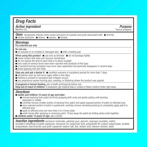 Icy Hot Original Pain Relief Patch, XL Size Comfortable Fabric Patches with Menthol 5%, Ice and Heat Contrast Therapy for Large Areas Including Backaches, Joints, Muscle Strains and Arthritis, 3 ct.