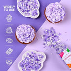 Purple Sprinkles for Cake Decorating, 3.52oz Edible Star Sprinkles, Cupcake Sprinkles, Baking Sprinkles, Ice Cream Sprinkles, Cookie Sprinkles
