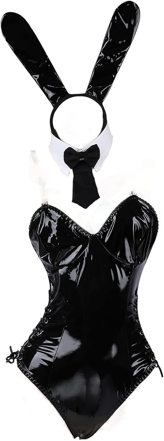 JasmyGirls Sexy Bunny Cosplay Lingerie for Women Halloween Role Playing Costumes Kawaii Femboy Clothes Anime Maid Outfit Goth Bodysuit