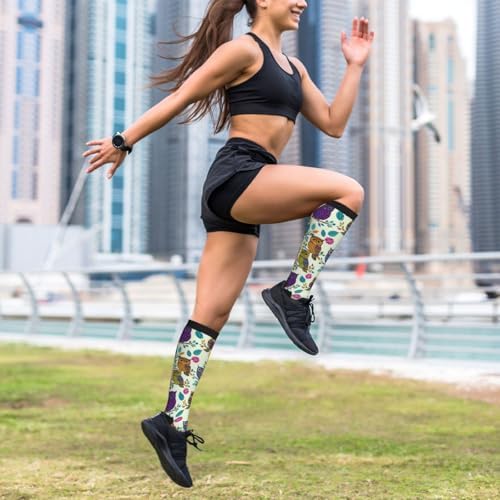 Compression Socks For Women & Men Circulation 15-20 Mmhg Knee High Nursing Travel Running Athletic Flight