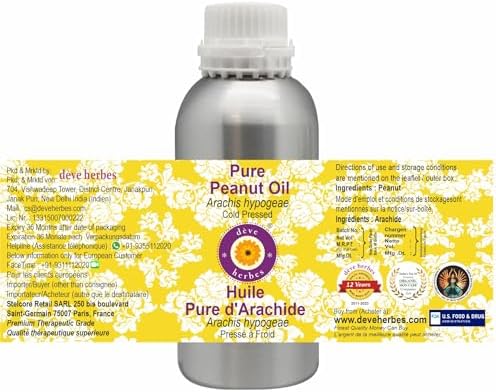 Deve Herbes Pure Peanut Oil (Arachis hypogeae) Cold Pressed 300ml (10 oz)