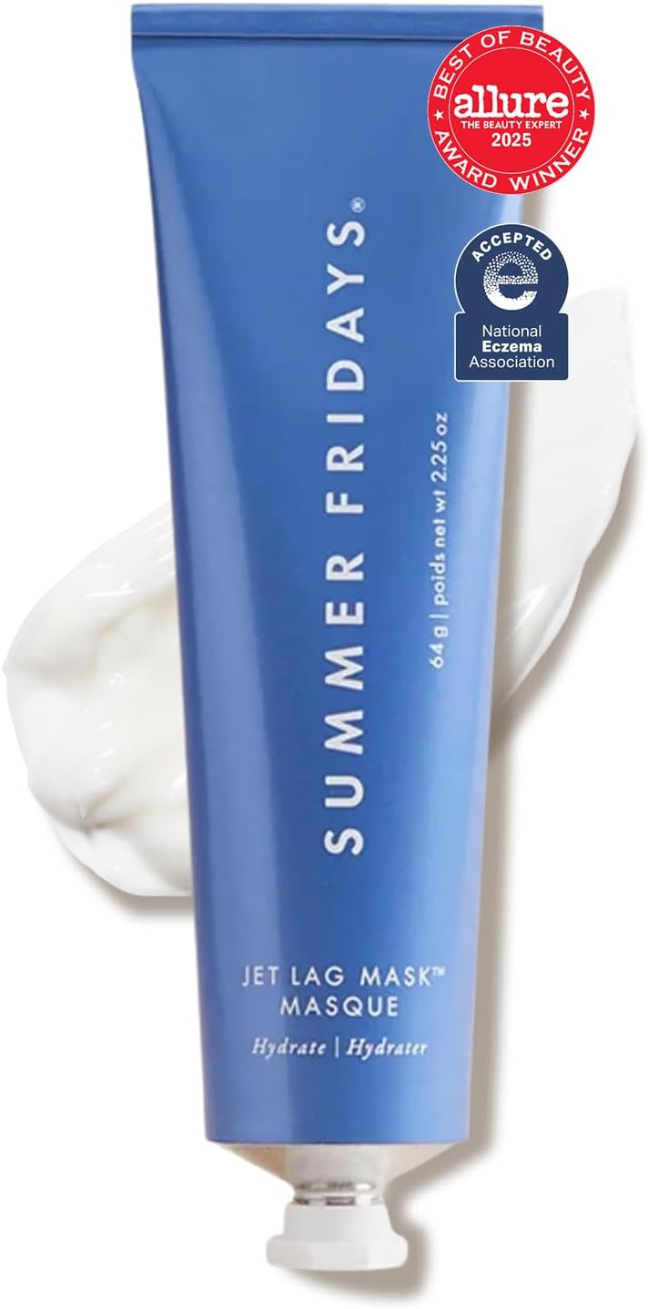 Summer Fridays Jet Lag Mask - Hydrating Face Moisturizer + Mask - Enriched with Hyaluronic Acid, Niacinamide, Glycerin + Antioxidants Helps Nourish Skin for a Renewed + Radiant Complexion (2.25 Oz)