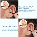 12 Pcs Double Sided Head Ear Wax Removal Tool, Spiral Soft Silicone Ears Cleaning Kit Reusable Safe Ears Scratcher Scoop Tool Ear Picker Flexible Earwax Cleaners for Olders Adult Kids