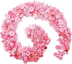 600-700Pcs Pink Buttons for Crafts Bulk Assorted Pink Craft Button for Crafting Arts, DIY Craft, Decor