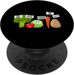 Funny Vegan Vegetables & Fruits Protesting Against Vegans PopSockets Swappable PopGrip