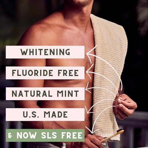 US-Made Toothpaste Tablets, New Improved SLS-Free Formula, 180 Count, Biodegradable Refill Pouch, Natural Mint Flavor, Fluoride Free with Hydroxyapatite, Whitening