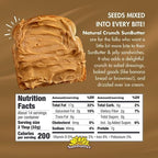 SunButter Crunch Sunflower Seed Butter, 16 oz Nut-Free Spread with 7g Plant-Based Protein, Roasted Rich & Savory Flavor, Smooth Texture | Vegan, Kosher & Non-GMO