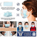 EZGOODZ Mouth & Nose Disposable Face Masks. Surgical Masks. Facial Masks Disposable with Adjustable Earloops & Nose Wire