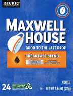 Maxwell House Breakfast Blend Light Roast K-Cup® Coffee Pods,. Box,(Pack of 48)