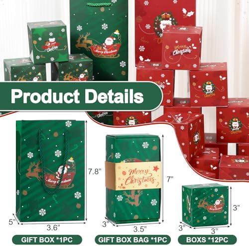Surprise Gift Box Explosion, 2025 Newly Folding Pop-Up Explosion Box, Exquisite Wrapped Cash Gift Box for Christmas Birthday New Year Anniversary Valentine Proposal Parties（12 Bounces, Green）