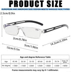 Viseng 3 pairs of reading glasses, blue light blocking glasses, computer reading glasses for men and women, fashionable rectangular one-piece glasses frame+2.5