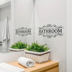 Generic Bathroom Wall Decals, Modern Black Alphabet Stickers, Fade Resistant, 5.91" x 11.81", Door & Wall, 1 Count