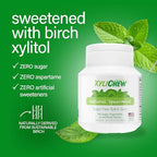 Xylichew Xylitol Gum - Chewing Gum Sugar Free, Aspartame Free, Gluten Free, Keto - Sugarless, Healthy, Natural Oral Care - Relieves Bad Breath and Dry Mouth - Spearmint, 60 Count