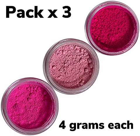 EDIBLE PETAL DUST SET OF 3 : HOT PINK/FRENCH ROSE/PINK (4 grams each container) Dust By Oh! Sweet Art Corp