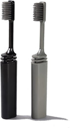COOL & FRESH Bamboo Charcoal Folding Toothbrush for Travel Camping Holidays 2 Pack