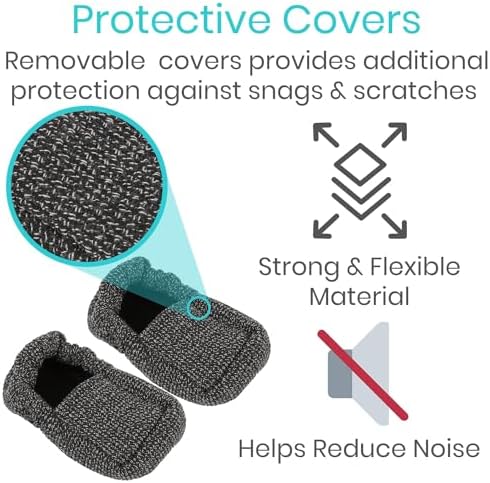 Vive Walker Ski Glide Covers 4 PCS - Accessories for Folding Walkers - Heavy Duty Removable Padded Replacement Caps for Seniors - Precut Padding, Rollator Tennis Ball, Feet Sliders for Indoor, Outdoor