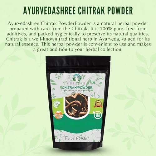 AYURVEDASHREE Chitrak Roots Powder I Chitrak Mool Powder I 200 Gm I Chita Jadd I Plumbago Indica Root I Plumbago zeylanica, Supports Healthy Metabolism