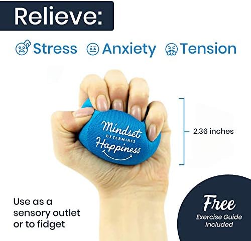 Candescent Stress Balls - Hand Therapy Relief for Anxiety, Fidget, Tension, Exercise Strengthener - Motivational Toys for Adults & Kids - Set of 2 (Crystal Blue, Ocean Blue)