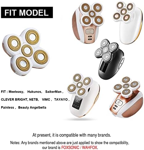 5 Blades Women Shaver Replacement Heads for Head Shaver and Many Brands 5 Blades Replacement Shaver Head Blade 5 Heads Beard Electric Razor Shaver Head