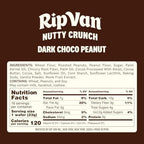 Rip Van Nutty Crunch Dark Chocolate Peanut Butter Wafer – Crispy Wafer Snack, Low Sugar, 120 Calories, Individually Wrapped - 16 Count