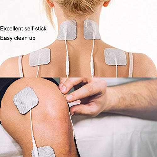 TENS Unit Pads 48 Pcs Wired Self-Adhesive Electrodes Premium Replacement Pads for TENS Units - 2x2 Inches (2x2-48 Pcs)
