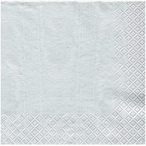 Entertaining with Caspari Dinner Napkin, Moire Platinum, 20-Pack