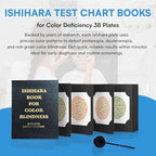 Ishihara Test Chart Books for Color Deficiency 38 Plates with User Manual and One Eye Occluder.