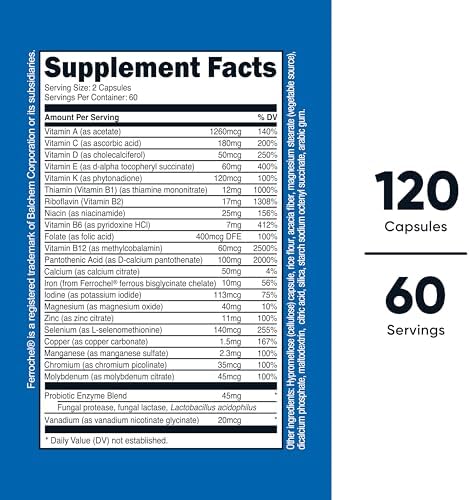 Nutricost Multivitamin with Probiotics 120 Vegetarian Capsules - Packed with Vitamins & Minerals