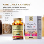Solgar One Daily Women's Multi 50+ Whole Body Support for Women 50 and Older - Highly Absorbable Heart, Bone & Breast Health, Energy, Stress, Hair Skin & Nails Multivitamin, 60 Vegan Capsule Servings