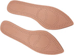 Breathable Cowhide Shoes Insoles for Women, Thick Soft Leather High Heel Cushions with Shock Absorption, Anti-Odor Sweat-Absorbing Inserts for Size 39-40 Pointed Toe Flat Shoes