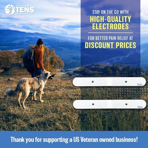 Discount TENS Lower Lumbar Strip Electrodes. 2 Premium 13" x 1.5" Self-Adhesive Pads with 3.5mm Snap Connectors, Durable Replacement TENS Unit Electrodes, Compatible with Most TENS EMS