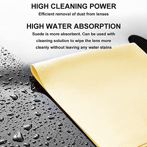 100 PCS Glasses Clean Cloth Suede, Lens Clean Cloth for Lenses, Glasses, Screens, Cameras, iPad, iPhone, Eyeglasses (6"x7", 100PCS/Light Yellow)