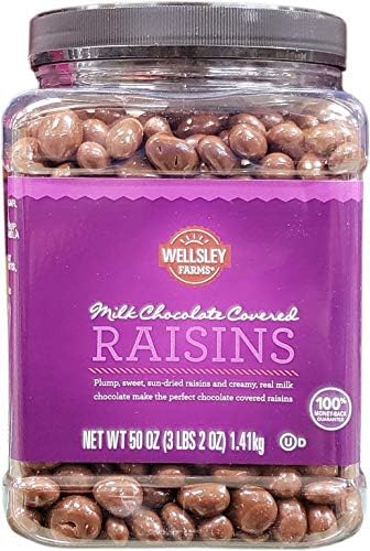 Wellsley Farms Milk Chocolate Covered Raisins, 3 lbs 2 oz - Creamy Milk Chocolate & Sweet Sun-Dried Raisins, Kosher & Gluten-Free